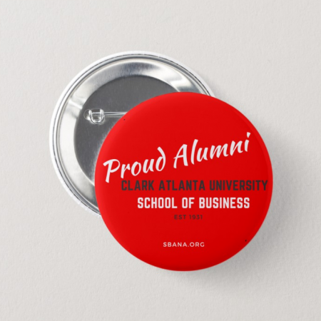 "Proud Alumni" Button Pin (Red)